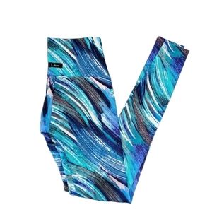 K-DEER Blue and Teal Patterned Leggings